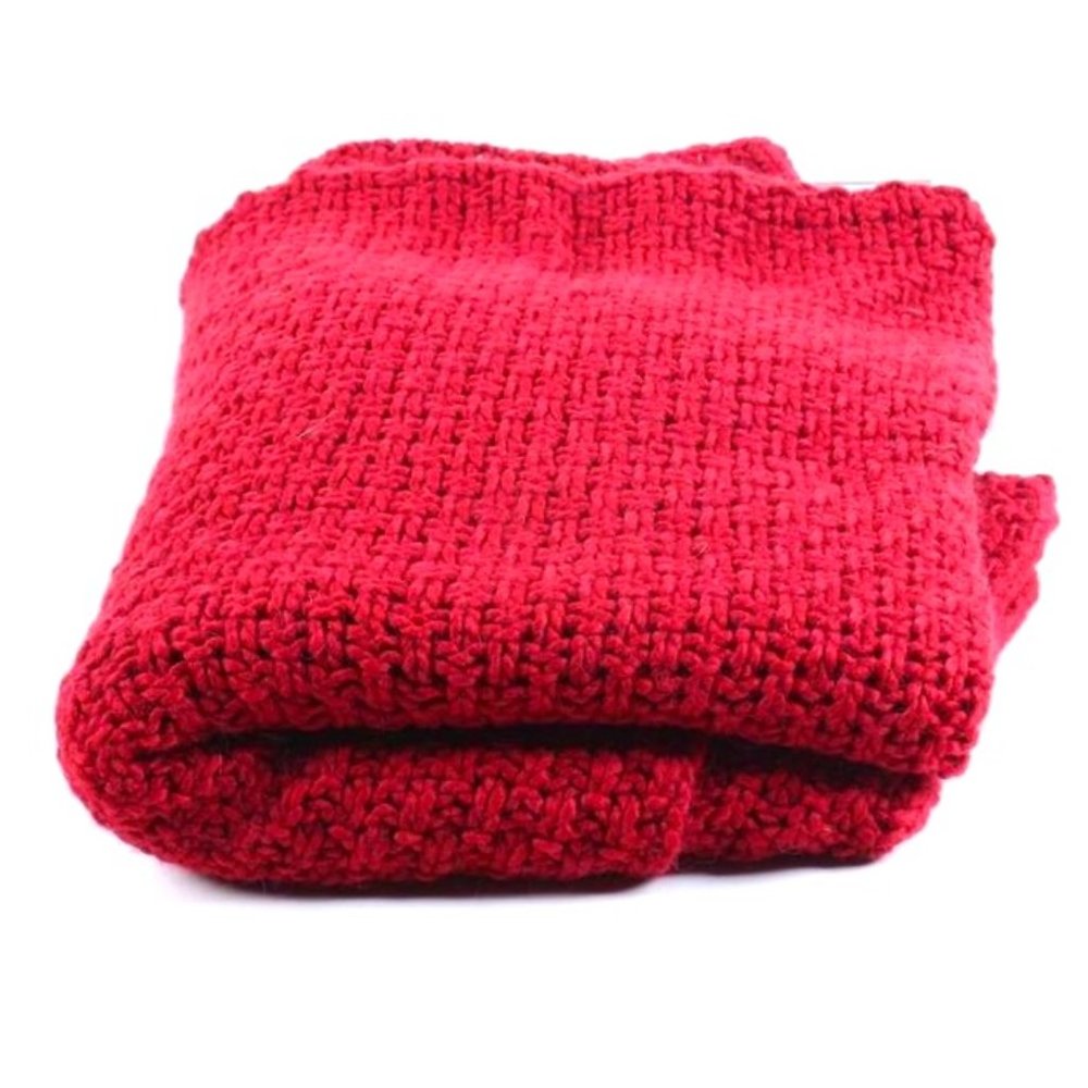 Vintage-Restoration Hardware Red Wool Blend Throw Italian made, ORIGINAL TAG - Picture 2 of 6